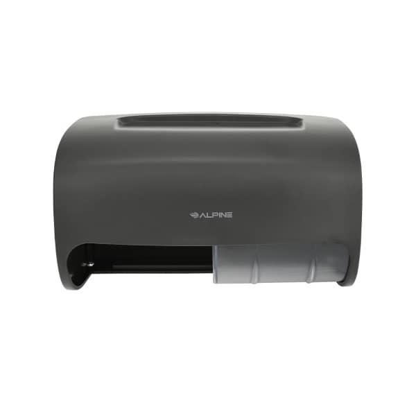 Alpine Industries Side-by-Side Double Roll Toilet Tissue Dispenser, Gray - ALP452-GRY-2PK