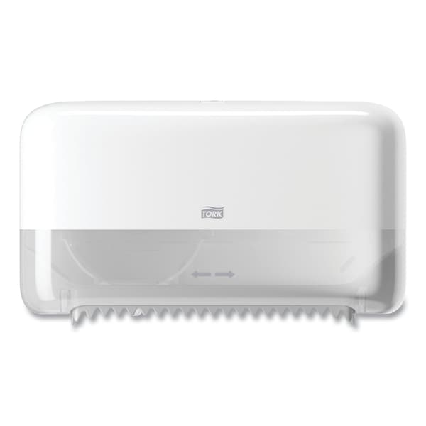 Tork Tork Twin Toilet Paper Roll Dispenser White T7, Coreless High Capacity, Elevation Range, 473200 - 473200