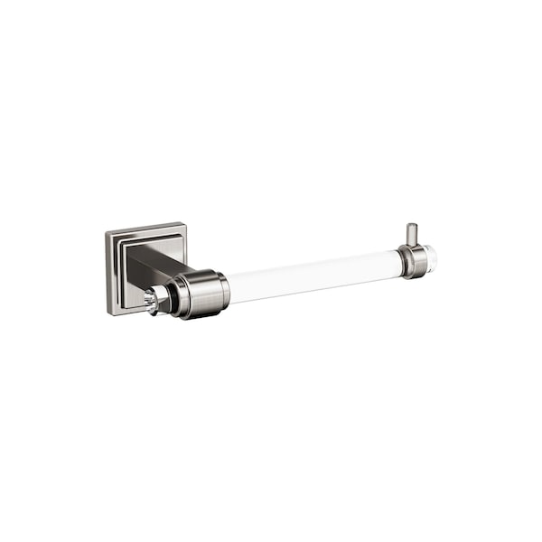 Amerock Glacio Clear/Brushed Nickel Contemporary Single Post Toilet Paper Holder - BH36061CG10