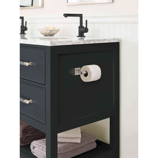 Amerock Glacio Clear/Brushed Nickel Contemporary Single Post Toilet Paper Holder - BH36061CG10