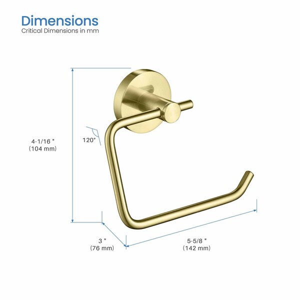 Kibi Circular Toilet Paper Holder - Brush Gold - KBA1405BG