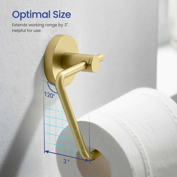 Kibi Circular Toilet Paper Holder - Brush Gold - KBA1405BG