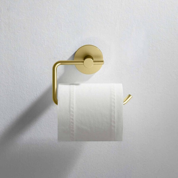 Kibi Circular Toilet Paper Holder - Brush Gold - KBA1405BG