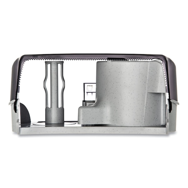 San Jamar VersaTwin Tissue Dispenser, 8 x 5.75 x 12.75, Transparent Black Pearl - R3600TBK