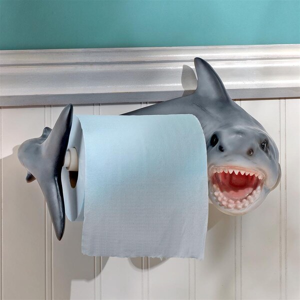 Design Toscano Shark Attack Bathroom Toilet Paper Holder - JQ10199