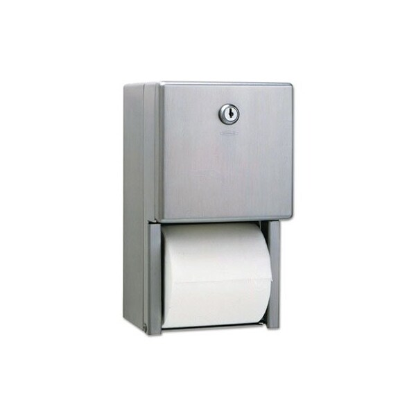 Bobrick Washroom Bobrick, Stainless Steel 2-Roll Tissue Dispenser, 6 1/16 X 5 15/16 X 11, Stainless Steel - 2888