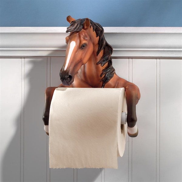 Design Toscano Steady Stallion Bathroom Toilet Paper Holder - JQ10174