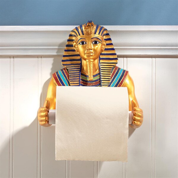 Design Toscano King Tut Royal Bathroom Toilet Paper Holder - JQ9686
