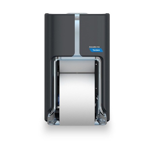 Cascades Dispenser, f/2 Bathroom Tissue Rolls, Hi-Cap, 6-3/5inx7inx12in, GY - CSDC310