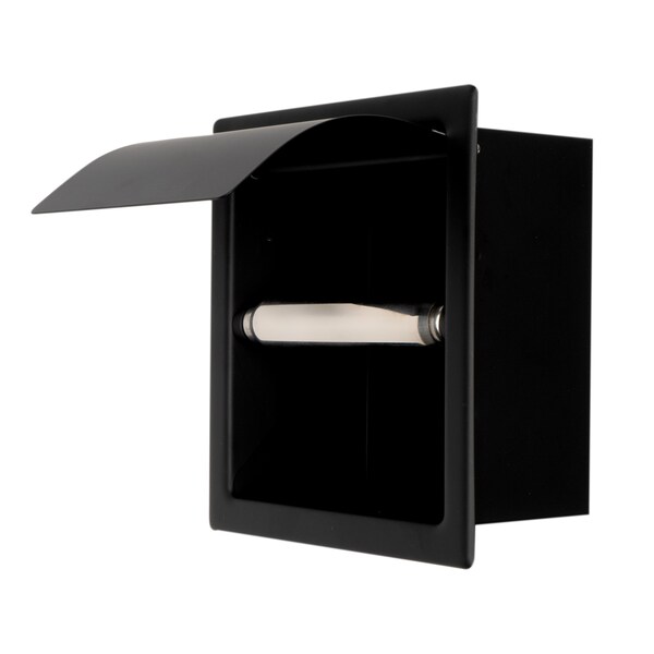 Alfi Brand ALFI brand ABTPC77-BLA Black Matte Stainless Steel Recessed Toilet Paper Holder with Cover - ABTPC77-BLA