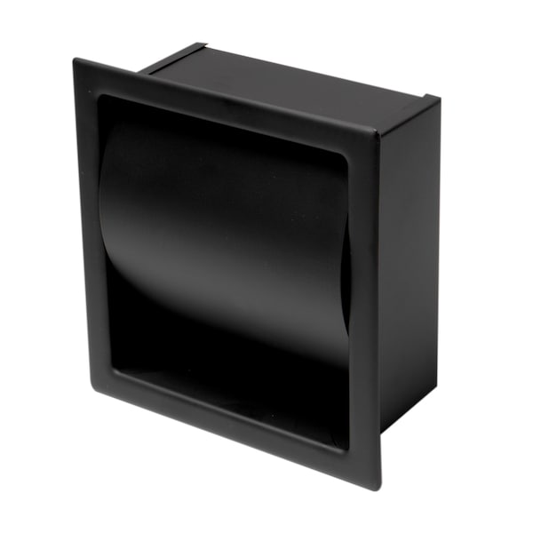 Alfi Brand ALFI brand ABTPC77-BLA Black Matte Stainless Steel Recessed Toilet Paper Holder with Cover - ABTPC77-BLA