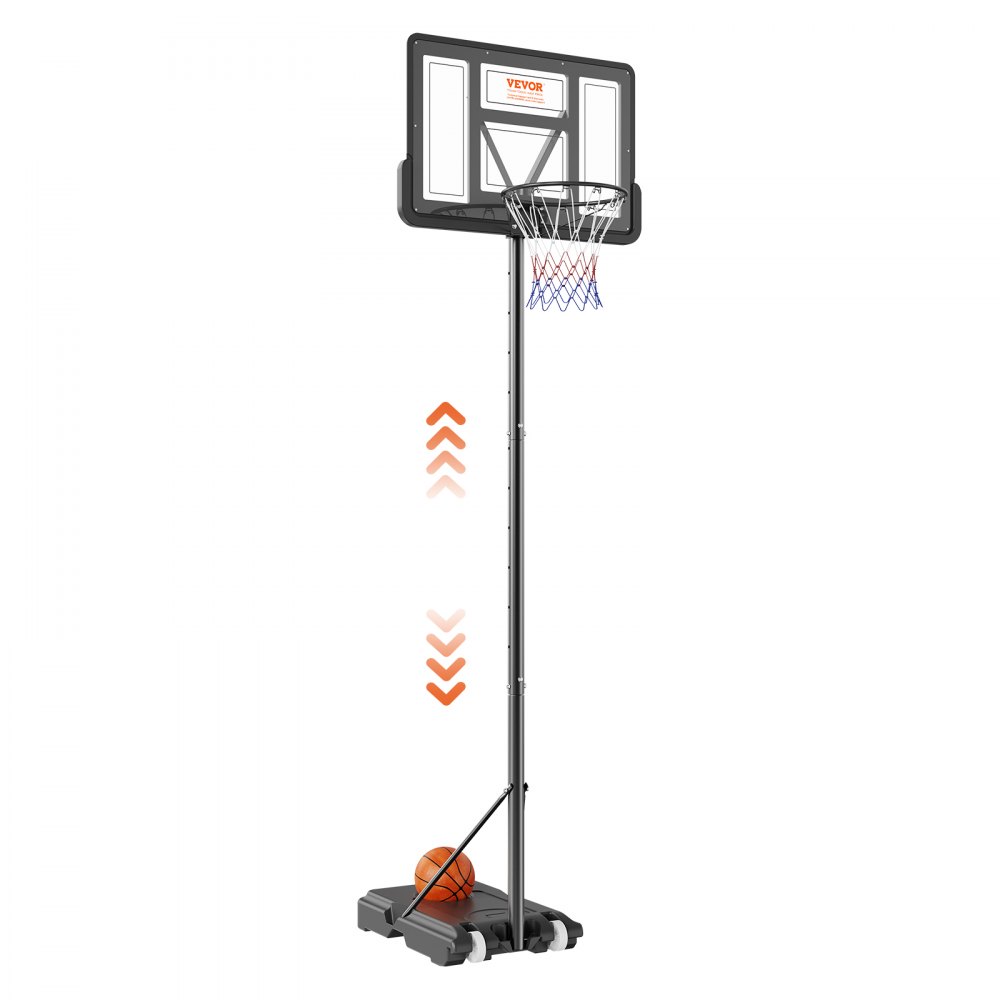 VEVOR Basketball Hoop, 4-10 ft Adjustable Height Portable Backboard System, 44 inch Basketball Hoop & Goal, Kids & Adults Basketball Set with Wheels, Stand, and Fillable Base, for Outdoor/Indoor - LQK44CKWDJ00OBGUSV0