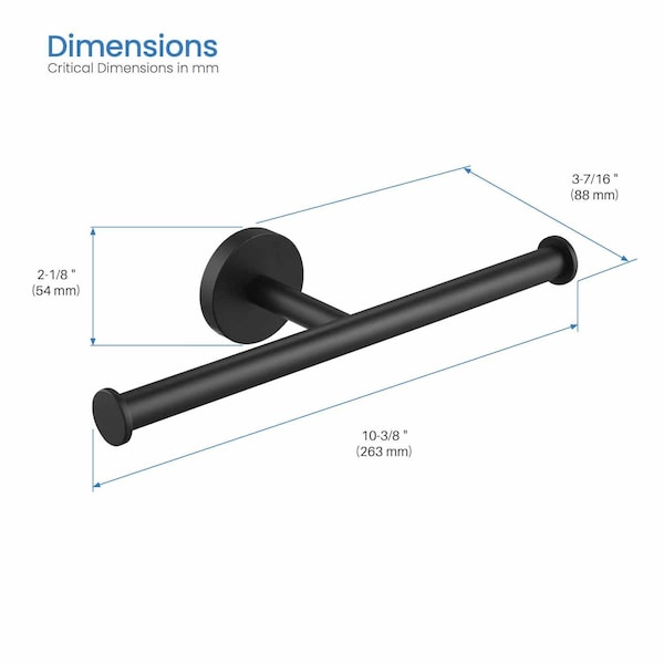 Kibi Circular Double Toilet Paper Holder - Matte Black. - KBA1408MB