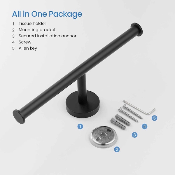 Kibi Circular Double Toilet Paper Holder - Matte Black. - KBA1408MB