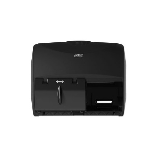 Essity Tork, TWIN BATH TISSUE ROLL DISPENSER FOR OPTICORE, 11.06 X 7.18 X 8.81, BLACK - 565728