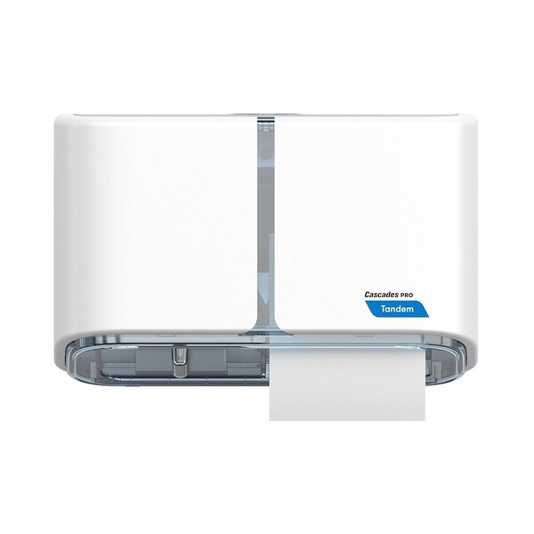 Cascades Pro Tandem Toilet Paper Dispenser White 6.6 in. x 12.5 in. x 7.2 in. - C313