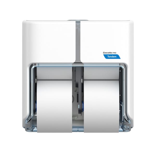 Cascades Pro Tandem Toilet Paper Dispenser White 6.6 in. x 12.6 in. x 12 in. - C315