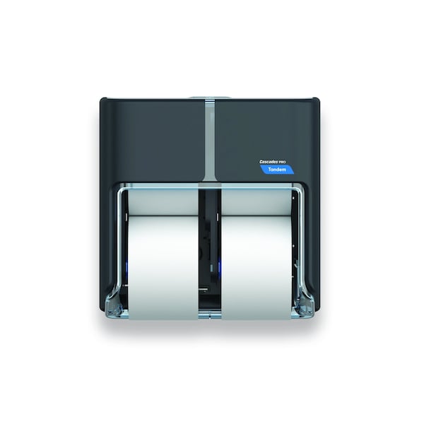 Cascades Pro Tandem Toilet Paper Dispenser Dark Gray 6.6 in. x 12.6 in. x 12 in. - C314
