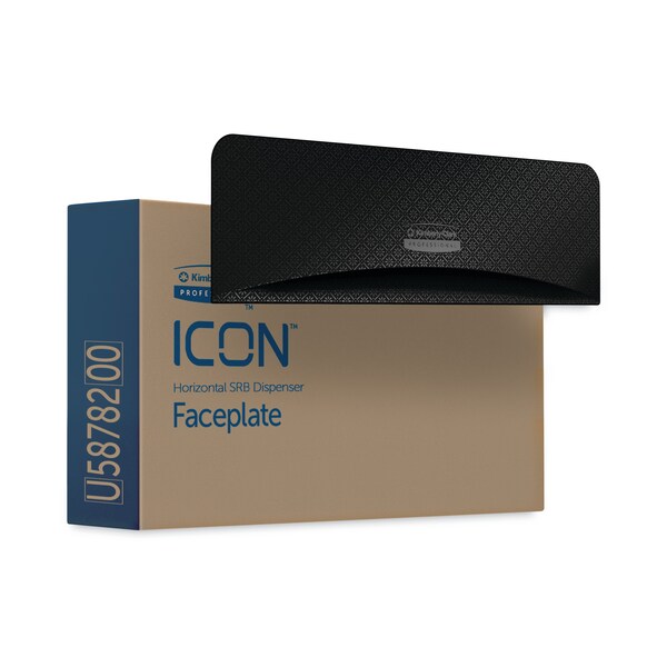 Kimberly-Clark Professional ICON Faceplate for Coreless Standard Roll Toilet Paper Dispenser, 3.56 x 12 x 1.5, Black Mosaic - 58782