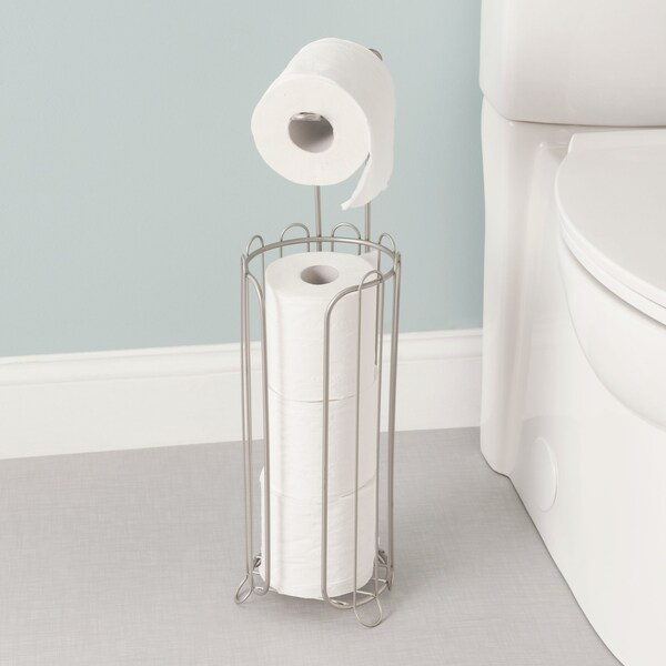 Home Basics Heavy Weight Satin Nickel Toilet Paper Holder - SN00523