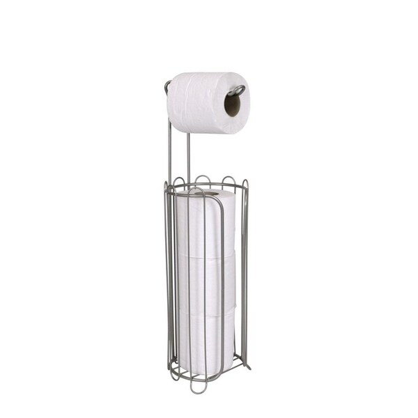 Home Basics Heavy Weight Satin Nickel Toilet Paper Holder - SN00523
