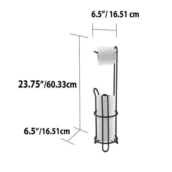 Home Basics Home Basics Black Metal Heavy Duty Toilet Paper Holder with Dispensing Top - ZOR96299