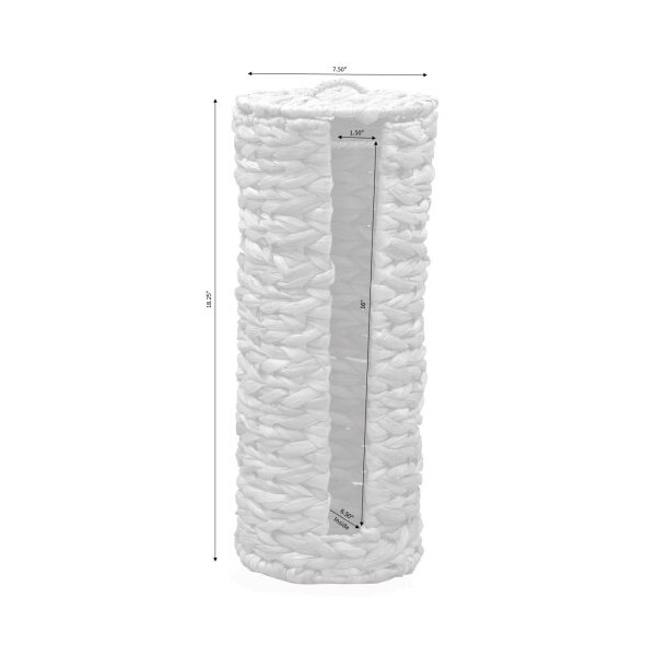 Vintiquewise Wicker Water Hyacinth Tall Toilet Tissue Paper Holder for 4 wide rolls - QI003630