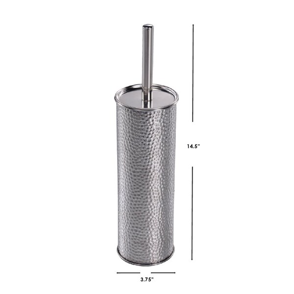 Home Basics Home Basics Hammered Stainless Steel Toilet Brush Holder - ZOR96285