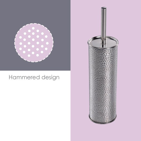 Home Basics Home Basics Hammered Stainless Steel Toilet Brush Holder - ZOR96285