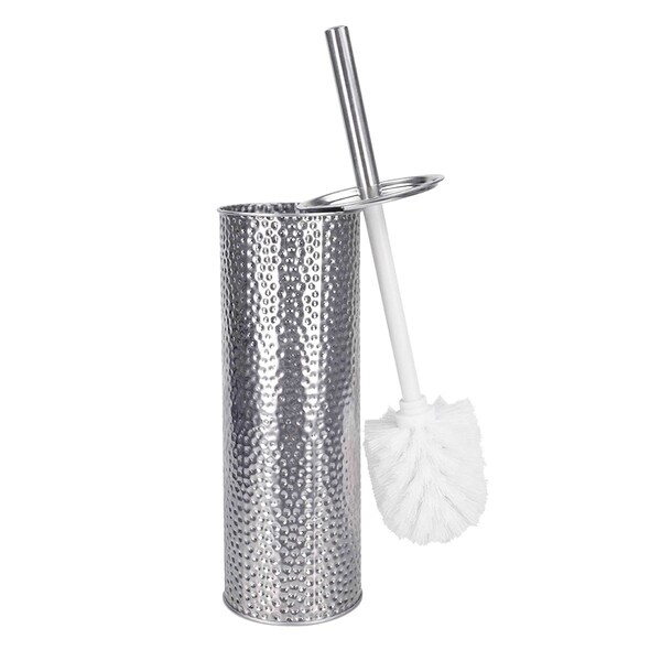 Home Basics Home Basics Hammered Stainless Steel Toilet Brush Holder - ZOR96285