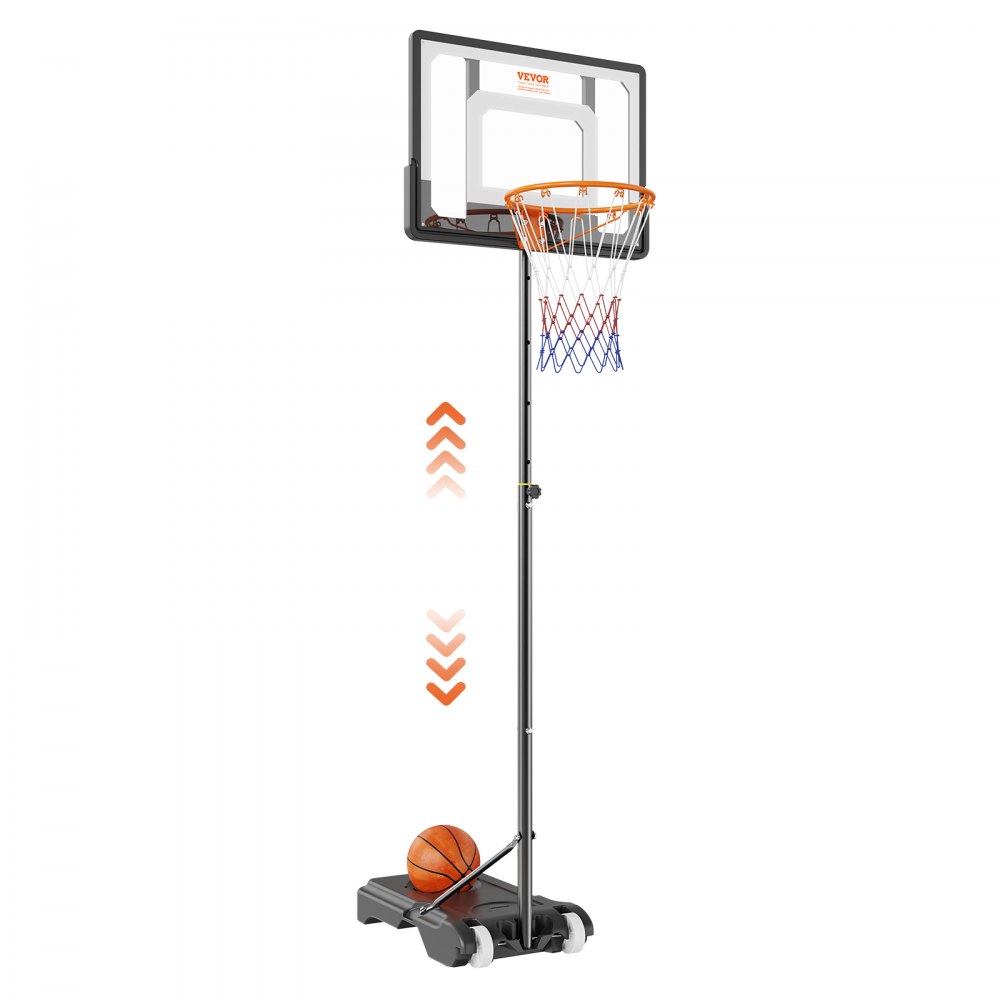 VEVOR Basketball Hoop, 5-7 ft Adjustable Height Portable Backboard System, 32 inch Basketball Hoop & Goal, Kids & Adults Basketball Set with Wheels, Stand, and Fillable Base, for Outdoor/Indoor - LQK32CKWDJ009EFGVV0
