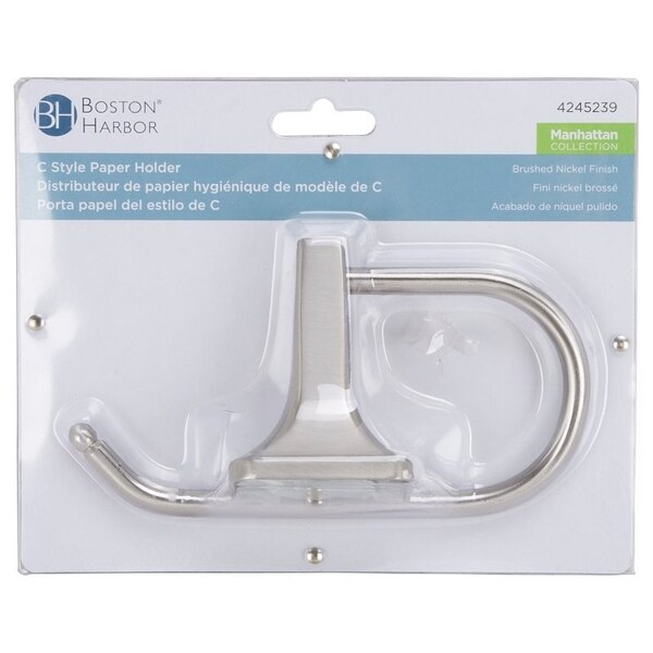 Boston Harbor C Style Paper Holder, Steel Ring/Zinc, Brushed Nickel - 3655C-07-07-SOU