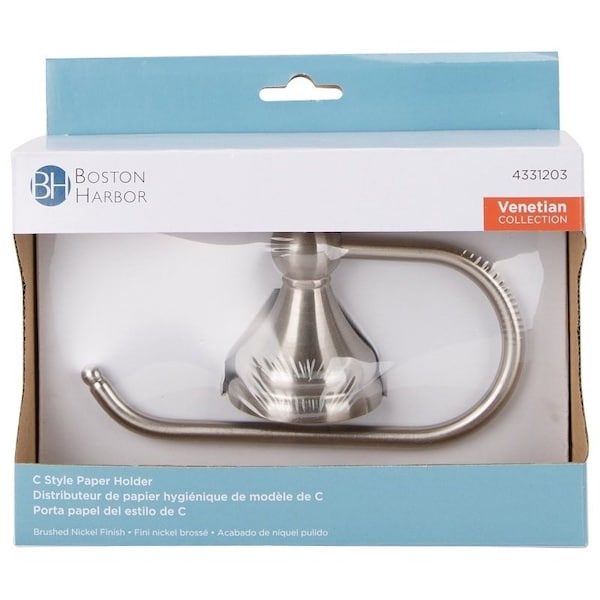 Boston Harbor C Style Paper Holder, Steel Ring/Zinc, Brushed Nickel - 5055C-08-10-SOU