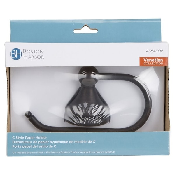 Boston Harbor C Style Paper Holder, Steel Ring/Zinc, Oil-Rubbed Bronze - 5055C-50-10-SOU