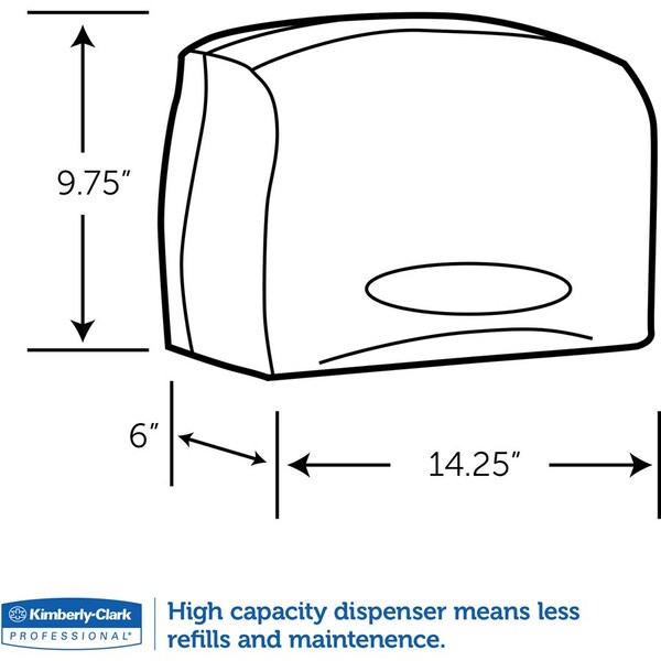 Scott Bath Tissue Dispenser, Coreless, 14-1/4"Wx6"Dx9-3/4"H, SEGY - KCC09602