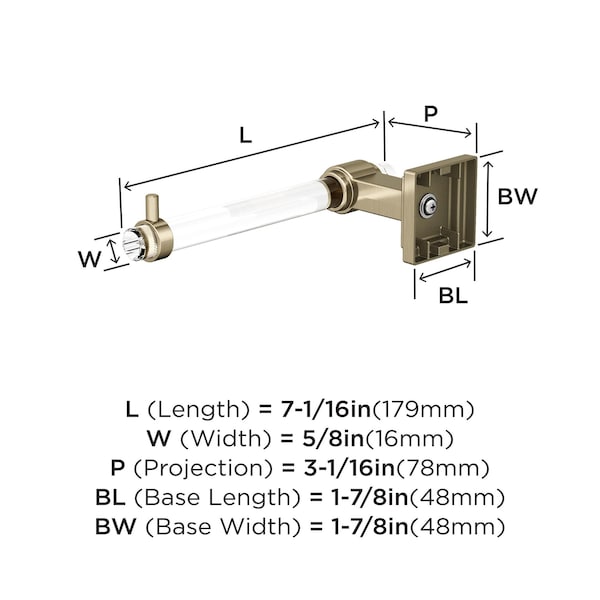 Amerock Glacio Clear/Golden Champagne Contemporary Single Post Toilet Paper Holder - BH36061CBBZ