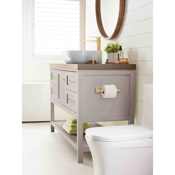 Amerock Mulholland Champagne Bronze Traditional Pivoting Double Post Toilet Paper Holder - BH36021CZ