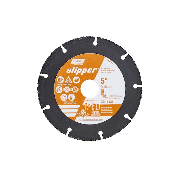 Norton Door Controls Norton Clipper 5 pulgadas D x 7/8 pulgadas Rueda de corte de carburo de 1 pieza - 70184684615
