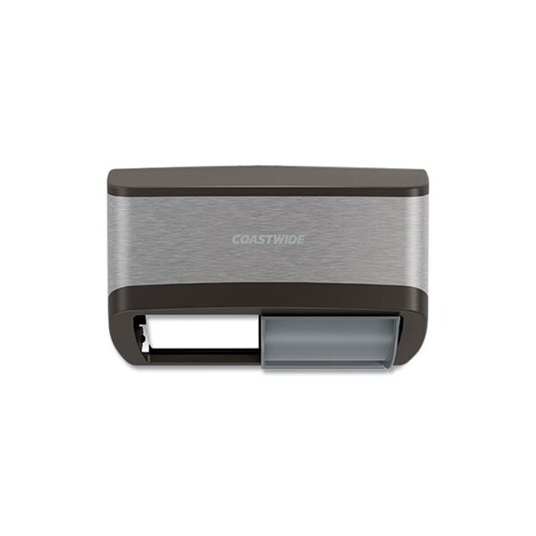 Coastwide J-SERIES DUO BATH TISSUE DISPENSER, 11.49 X 6.9 X 7.55, BLACK/METALLIC - 24405521