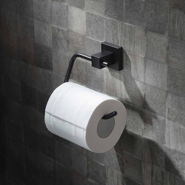 Kibi Cube Bathroom Toilet Paper Holder - Matte Black - KBA1505MB