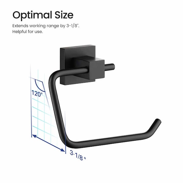 Kibi Cube Bathroom Toilet Paper Holder - Matte Black - KBA1505MB