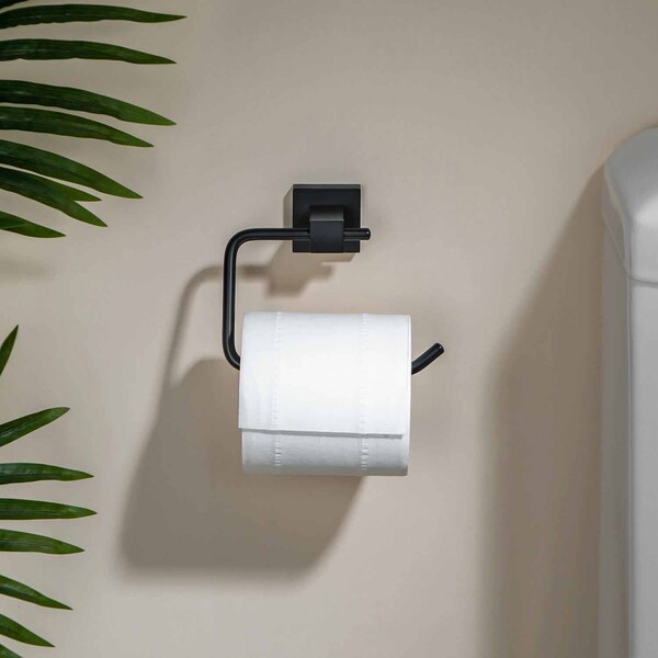 Kibi Cube Bathroom Toilet Paper Holder - Matte Black - KBA1505MB