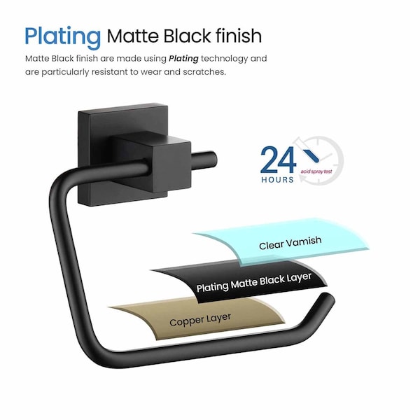 Kibi Cube Bathroom Toilet Paper Holder - Matte Black - KBA1505MB