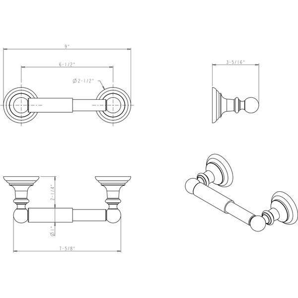 Elements By Hardware Resources Fairview Brushed Oil Rubbed Bronze Spring-Loaded Paper Holder - Retail Packaged 2PK - BHE5-01DBAC-R