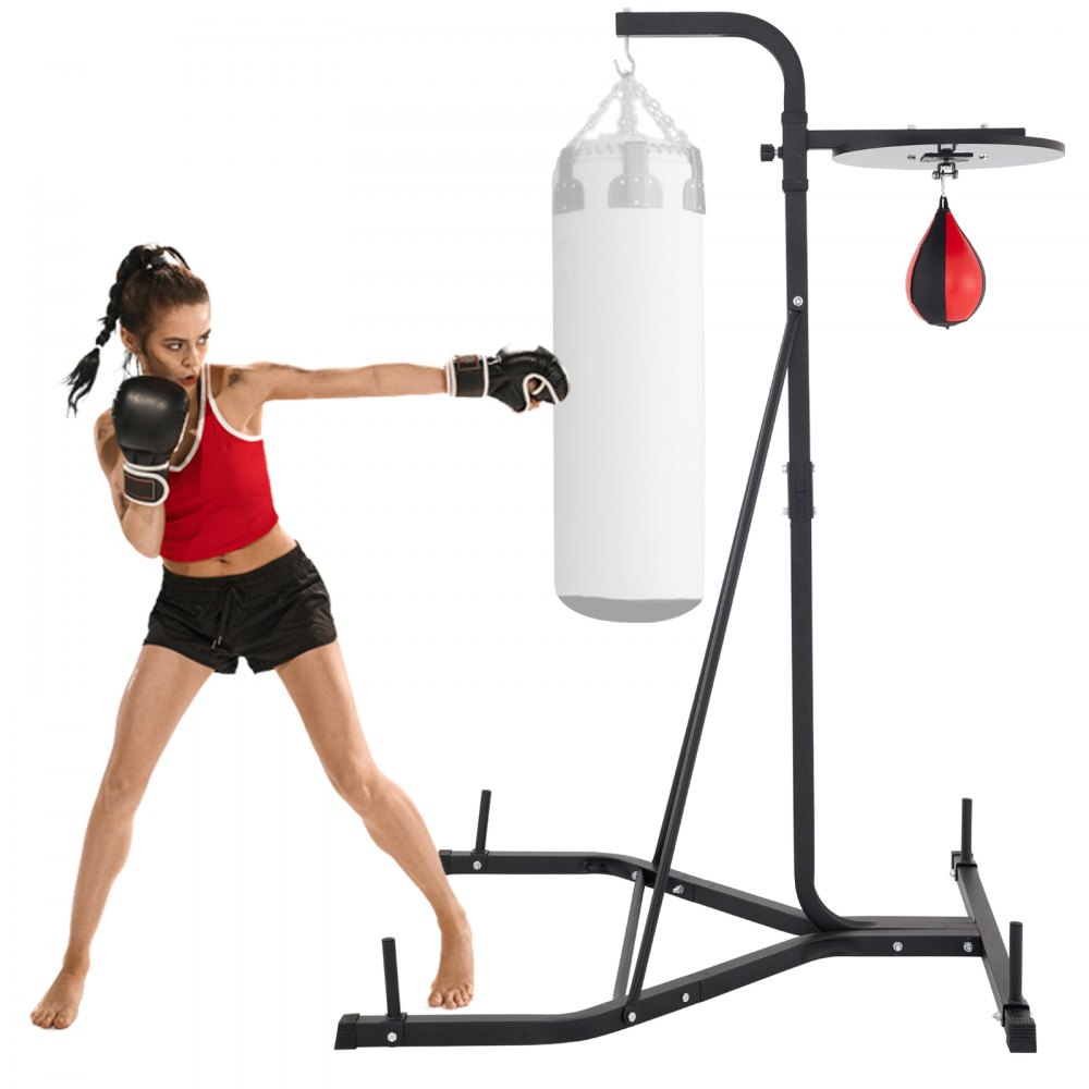 VEVOR Heavy Bag Stand with Speed Ball , Height Adjustable Punching Bag Stand, Foldable Boxing Bag Stand Steel Sandbag Rack Freestanding Up to 132 lbs for Home and Gym Fitness. - SDJHRAT24A0000001V0