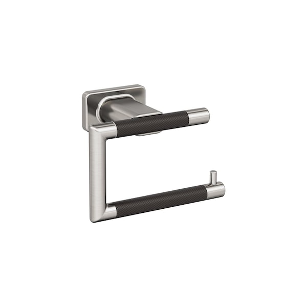 Amerock Esquire Brushed Nickel/Oil-Rubbed Bronze Contemporary Single Post Toilet Paper Holder - BH26617G10ORB