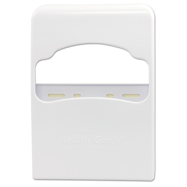 Hospeco Health Gards Quarter-Fold Toilet Seat Cover Dispenser, 8.75 x 2 x 12, White - HG-2