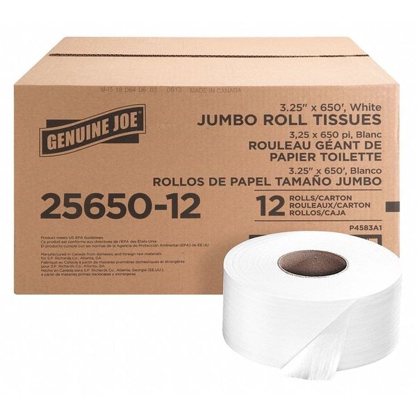 Genuine Joe Jumbo, 400 Sheets, White, 12 PK - GJO2565012