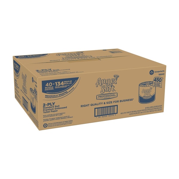 Georgia-Pacific Angel Soft Professional Series, Standard Core, 2 Ply, 450 Sheets, White, 40 PK - 16840