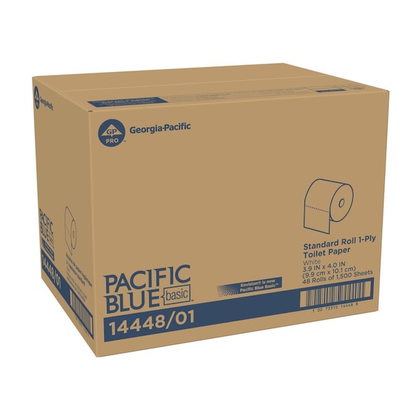 Georgia-Pacific Envision, Standard Core, 1 Ply, 1500 Sheets, White, 48 PK - 14448/01